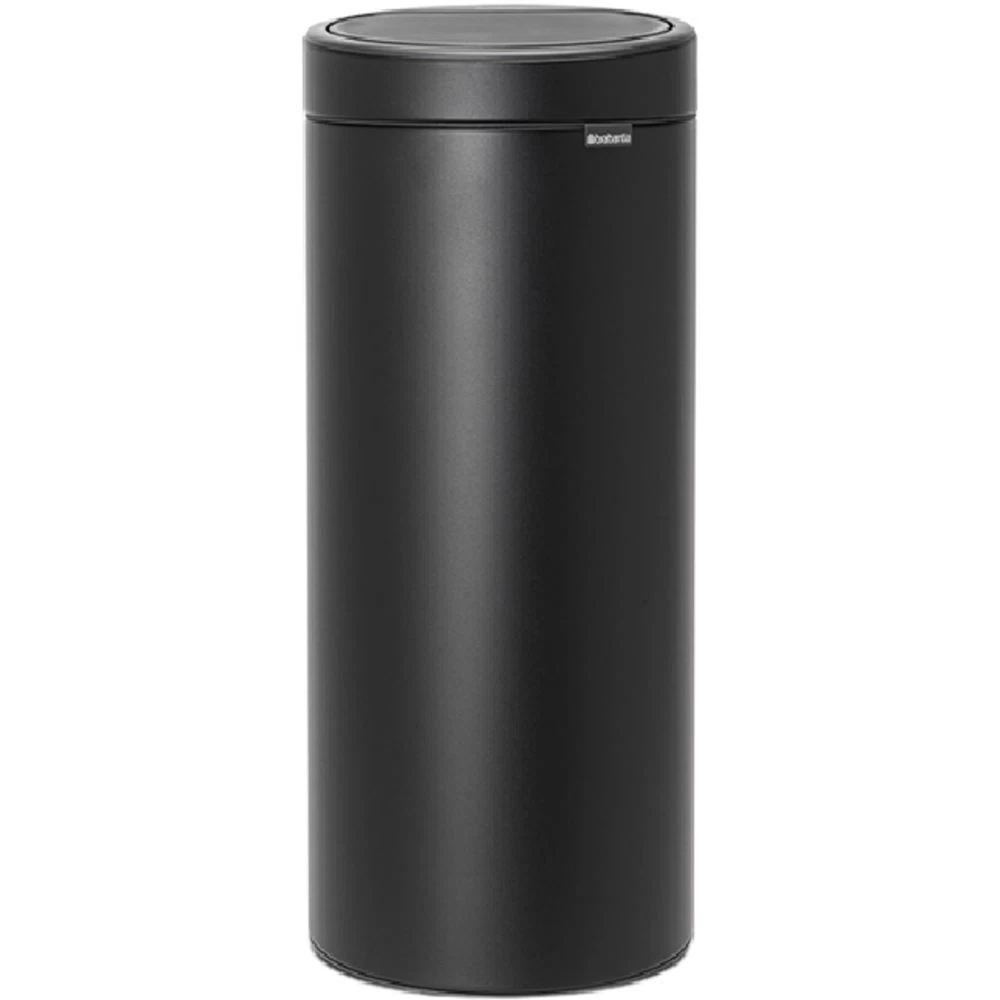Ведро для мусора Brabantia Touch Bin New с крышкой 30 л металл черное с эффектом минерального напыления