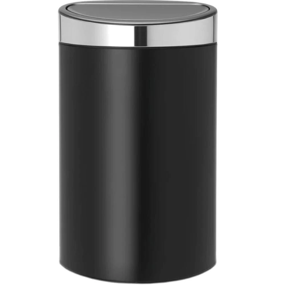 Ведро для мусора Brabantia Touch Bin New с крышкой 40 л металл черное матовое
