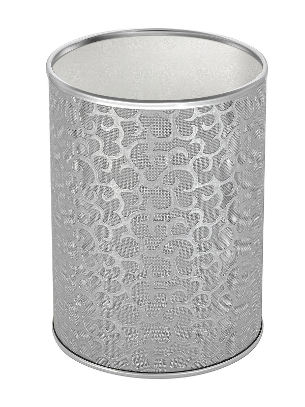 Ведро для мусора Geralis M-FHH-B Flower цвет Серебро, кант Хром, 3 л