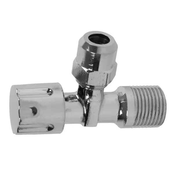 Вентиль запорный угловой MONLID DN15 PN16 1/2"x10M НР ручка барашек латунь
