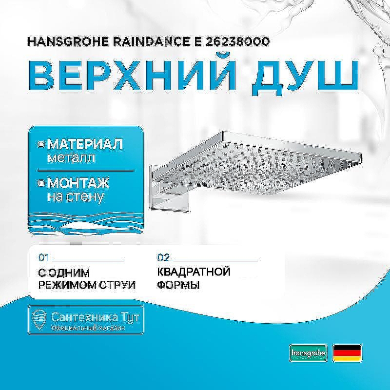 Верхний душ Hansgrohe Raindance E 26238000 Хром