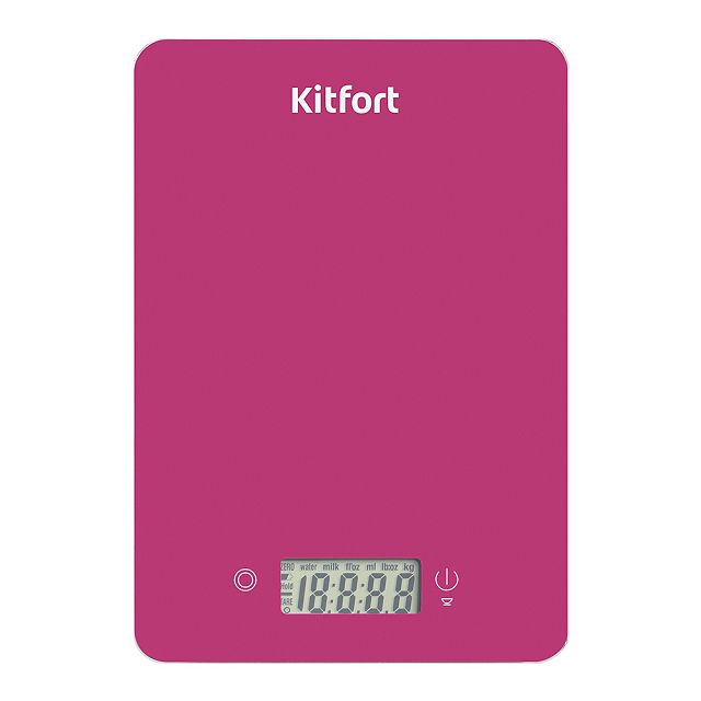весы кухонные KITFORT КТ-857-1 до 5кг стекло малиновый