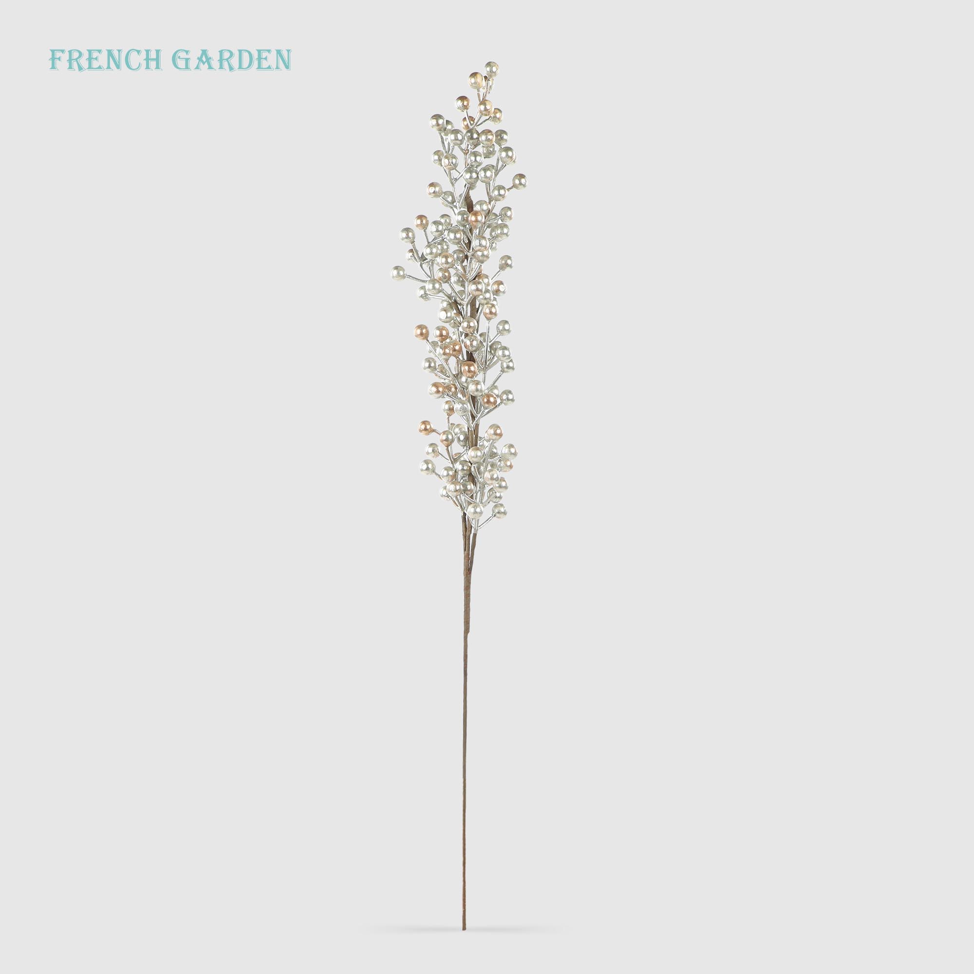 Ветвь с ягодами French garden серебро 76 см