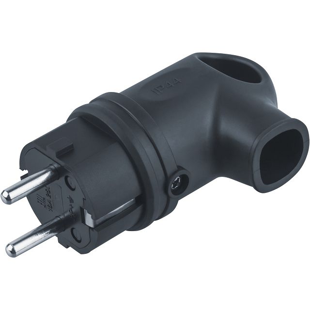 вилка NAVIGATOR NCA-PLR01 16A IP44 с/з угловая каучуковая черный