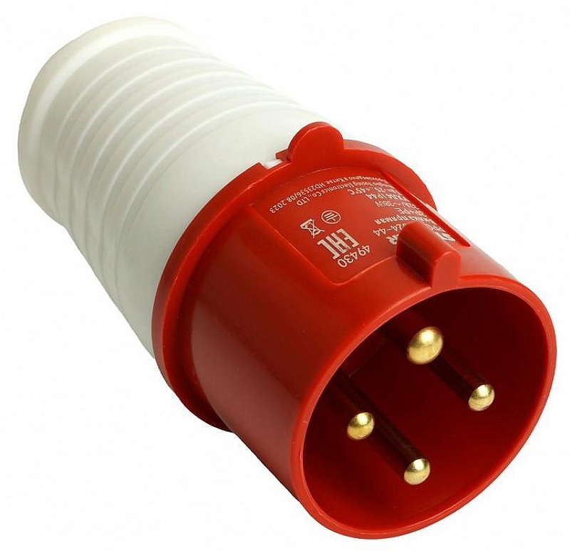 Вилка прямая 3P+PE Stekker ST 49430 цвет Красный