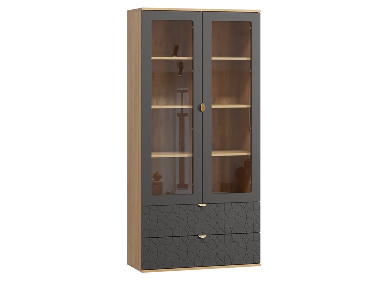 Витрина Монблан 2-93x195 Ритм Графитовый