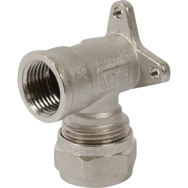 Водорозетка Valtec 1/2"x20 мм ВР никелированная латунь VTM.354