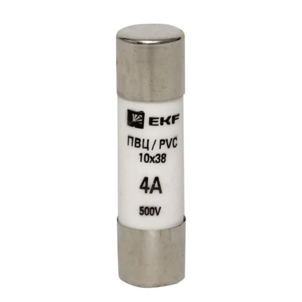 Вставка плавкая EKF ПВЦ 4А 50 кА 500 В цилиндрическая (pvc-10x38-4)