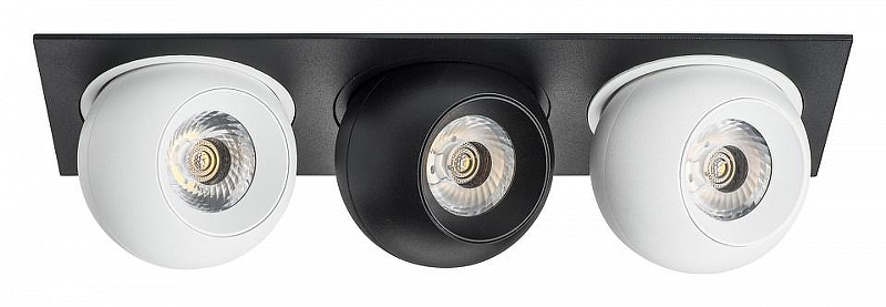 Встраиваемый светильник Lightstar Intero BALL i537627262 цвет плафона/подвески Белый, Черный, цвет арматуры Черный