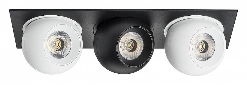 Встраиваемый светильник Lightstar Intero BALL i537647464 цвет плафона/подвески Белый, Черный, цвет арматуры Черный