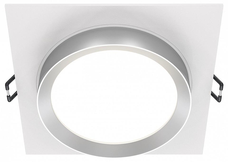Встраиваемый светильник Maytoni Downlight Hoop DL086-GX53-SQ-WS цвет Белый, Серебро