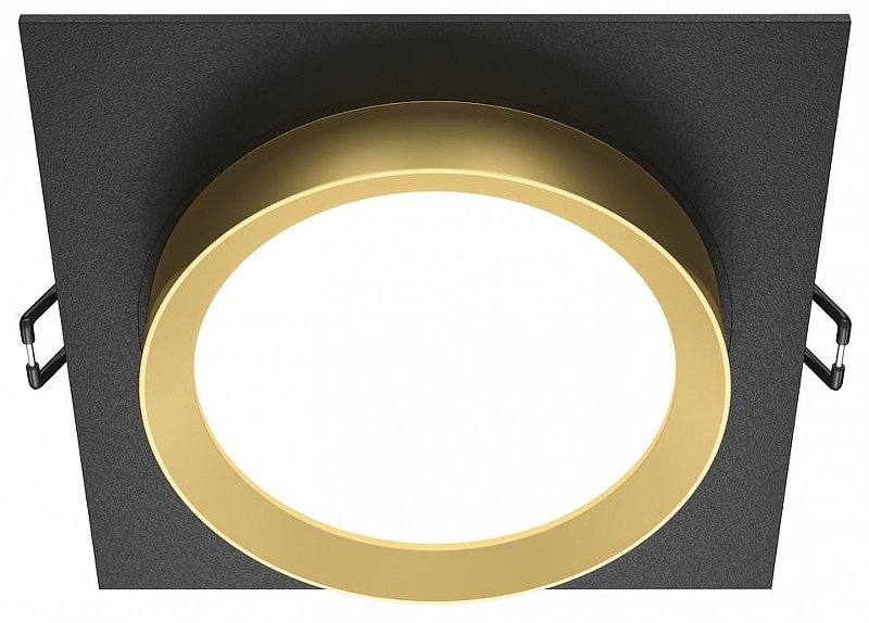 Встраиваемый светильник Maytoni Downlight Hoop DL086-GX53-SQ-BG цвет Золото, Черный