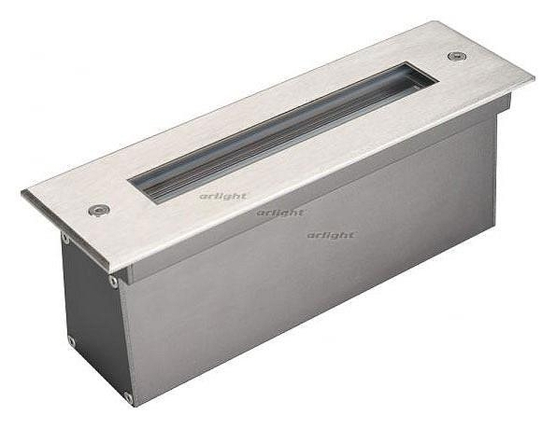 Встраиваемый в дорогу светильник Arlight LTD-LINE-TILT-S210-8W Warm3000 (SL, 120 deg, 230V) 024944 цвет плафона/подвески Прозрачный, цвет арматуры Серебро