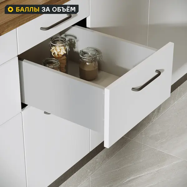 Выдвижной ящик для кухни 35.2x17.7x51.1 см KONSENSA ДСП цвет серый