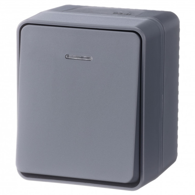 выключатель 1-клавишный SYSTEME ELECTRIC Atlas Design Profi54 с/и антрацит