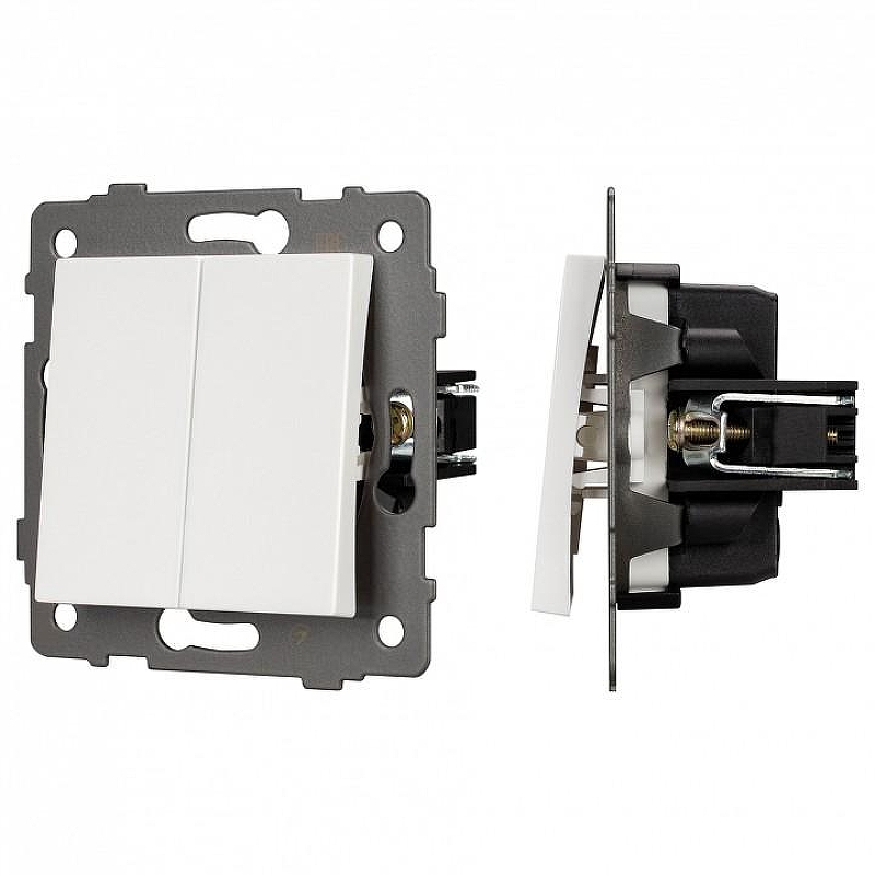 Выключатель двухклавишный без рамки Arlight SWT 049887 цвет Белый