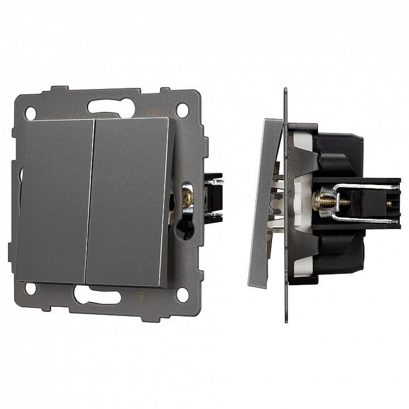 Выключатель двухклавишный без рамки Arlight SWT 049889 цвет Серый