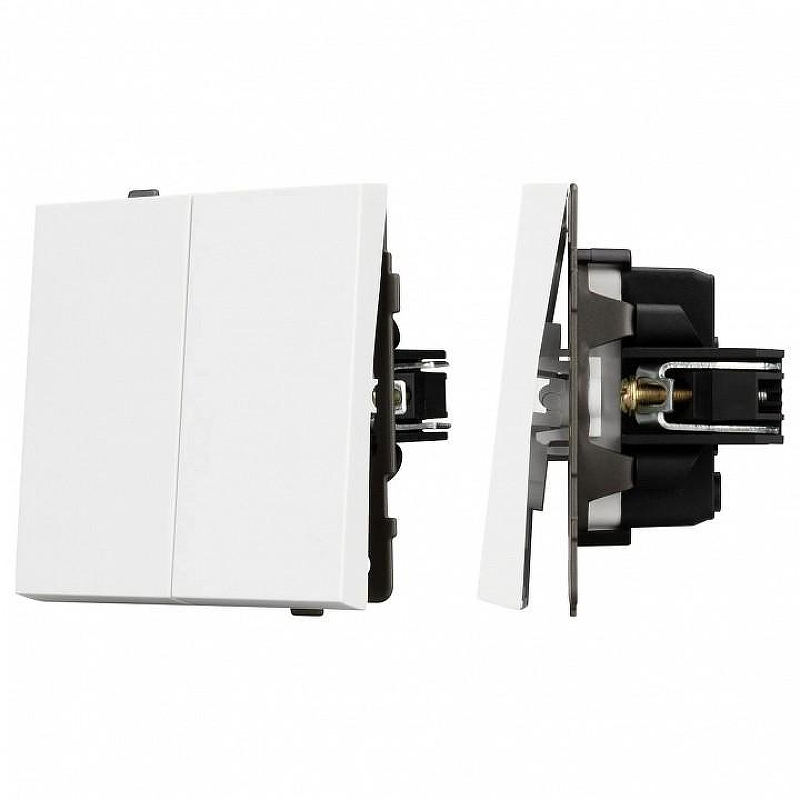 Выключатель двухклавишный без рамки Arlight SWT 054058 цвет Белый
