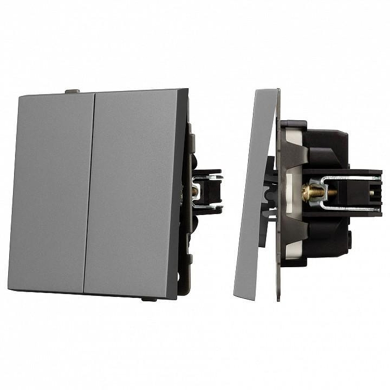 Выключатель двухклавишный без рамки Arlight SWT 054060 цвет Серый