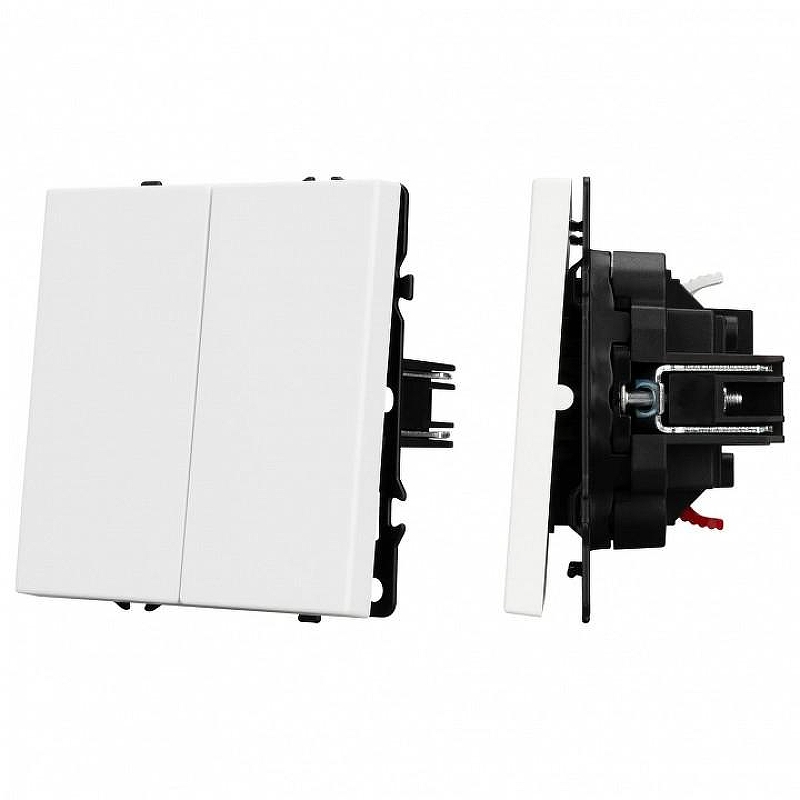 Выключатель двухклавишный без рамки Arlight SWT 054238 цвет Белый