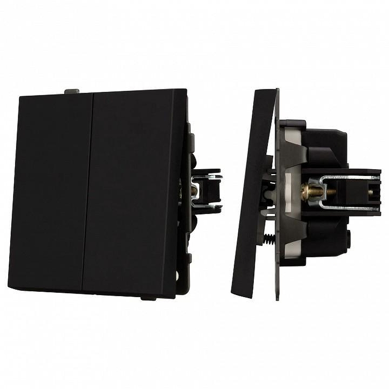 Выключатель двухклавишный без рамки Arlight SWT 054544 цвет Черный