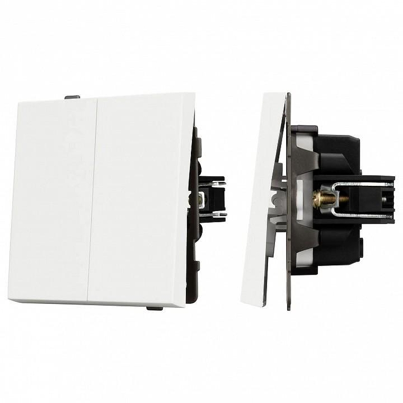 Выключатель двухклавишный без рамки Arlight SWT 054547 цвет Белый