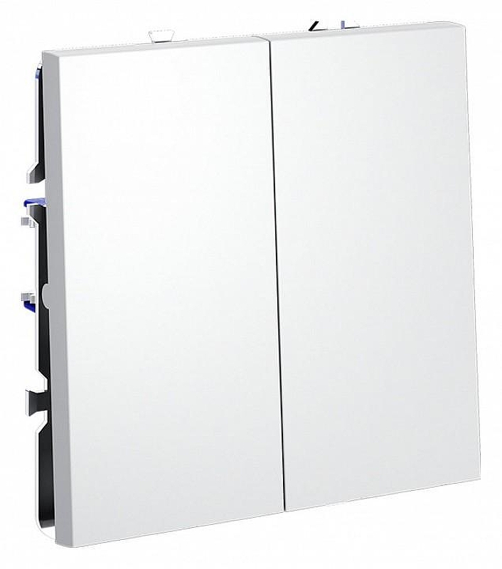 Выключатель двухклавишный без рамки Voltum S70 VLS020102 цвет Белый