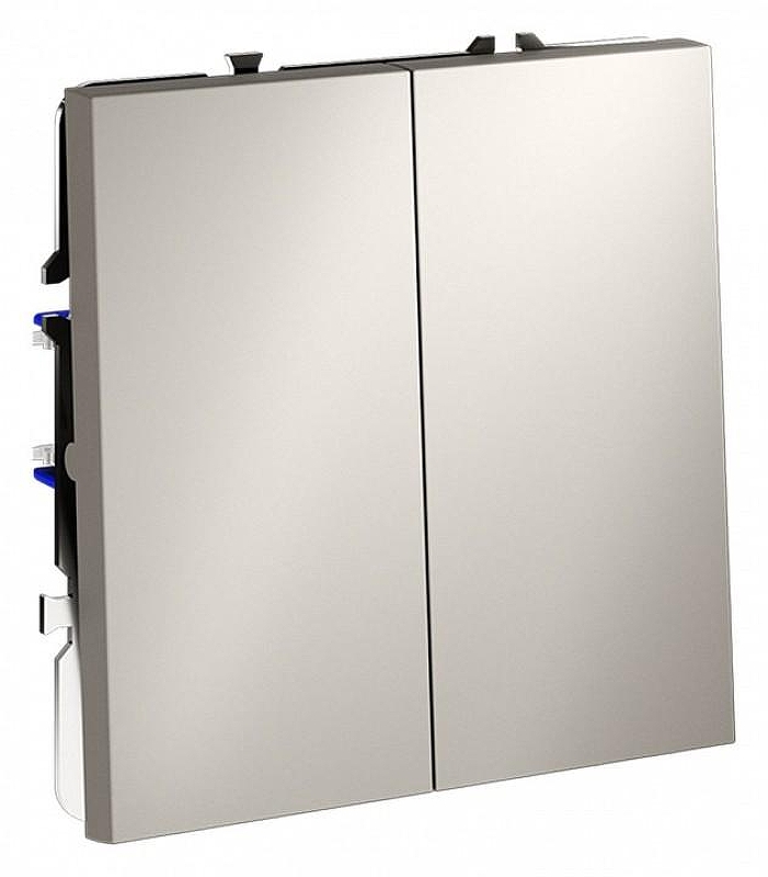 Выключатель двухклавишный без рамки Voltum S70 VLS020103 цвет Серый