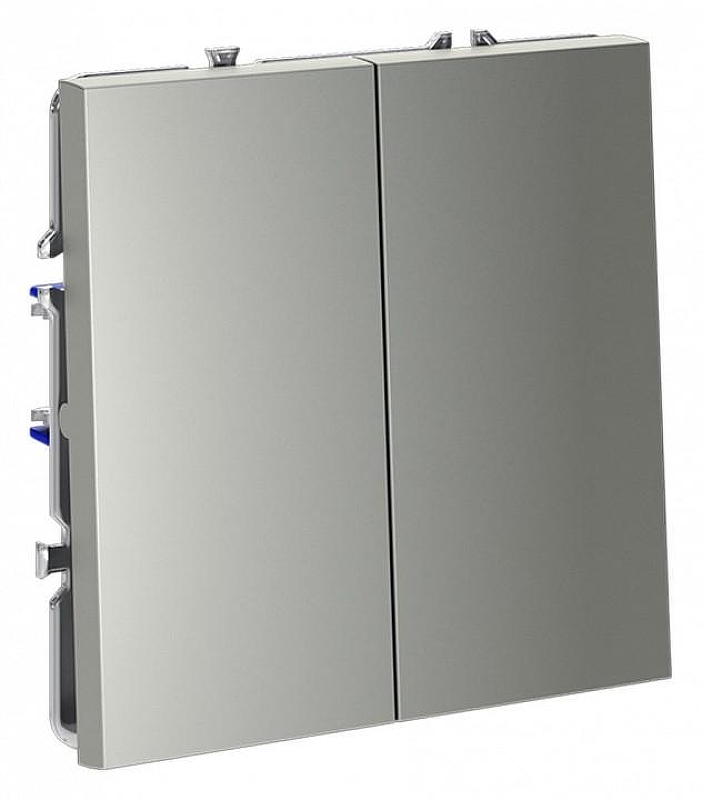 Выключатель двухклавишный без рамки Voltum S70 VLS020605 цвет Сталь