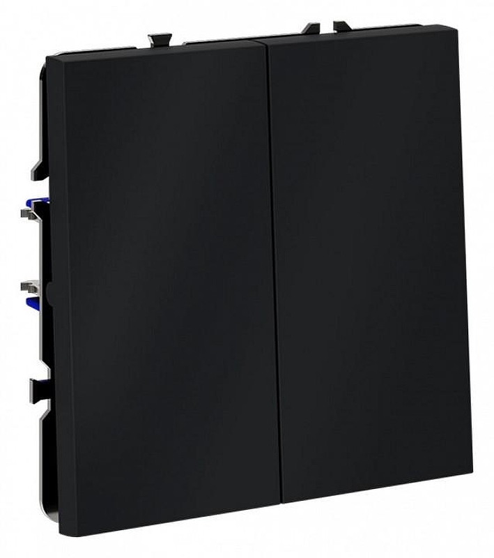 Выключатель двухклавишный без рамки Voltum S70 VLS020607 цвет Графит