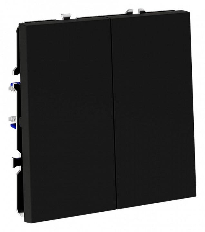 Выключатель двухклавишный без рамки Voltum S70 VLS020608 цвет Черный