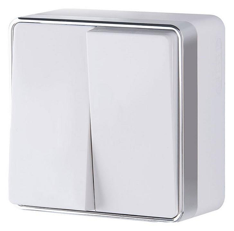 Выключатель двухклавишный Werkel Gallant (белая) W5020001 цвет Белый