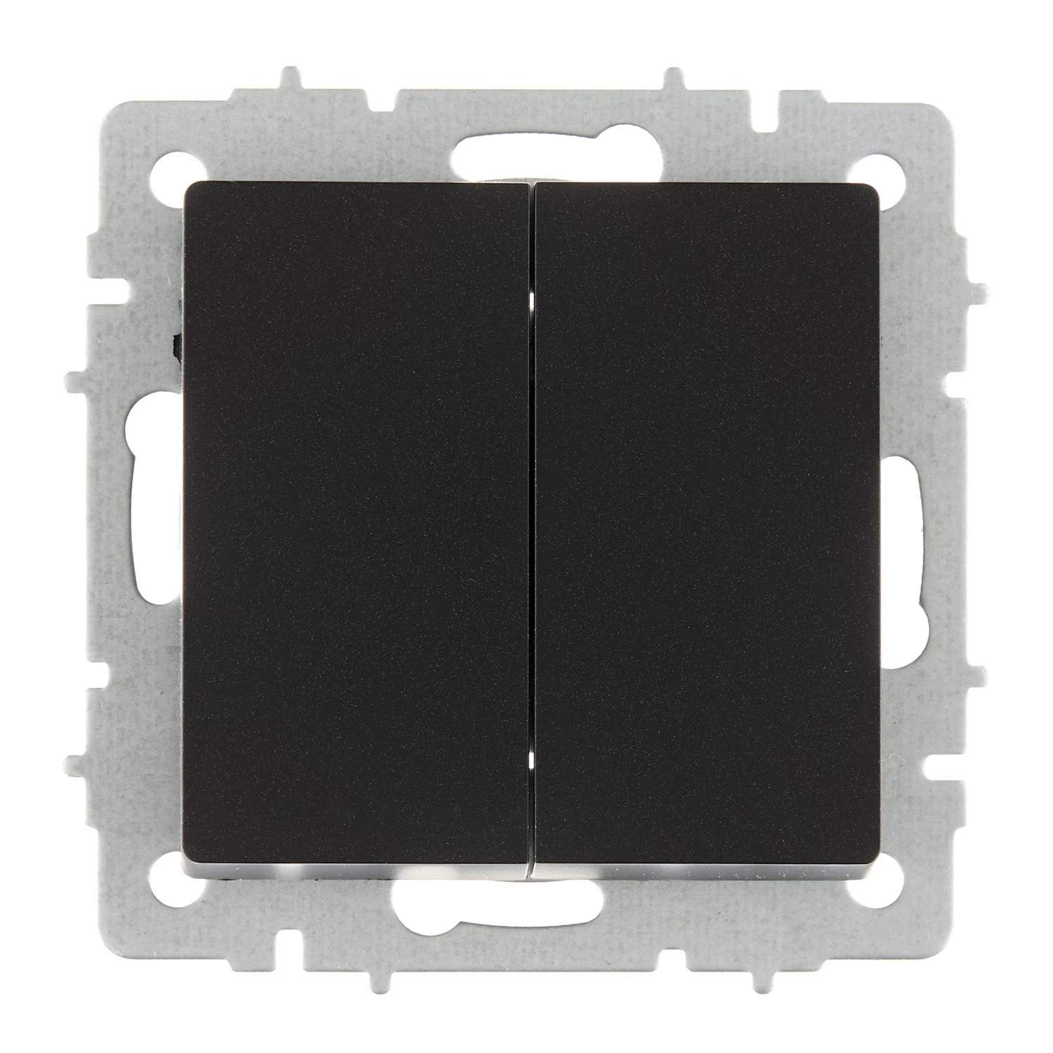 Выключатель IEK Brite двухклавишный встраиваемый черный (BR-V20-0-10-K02)