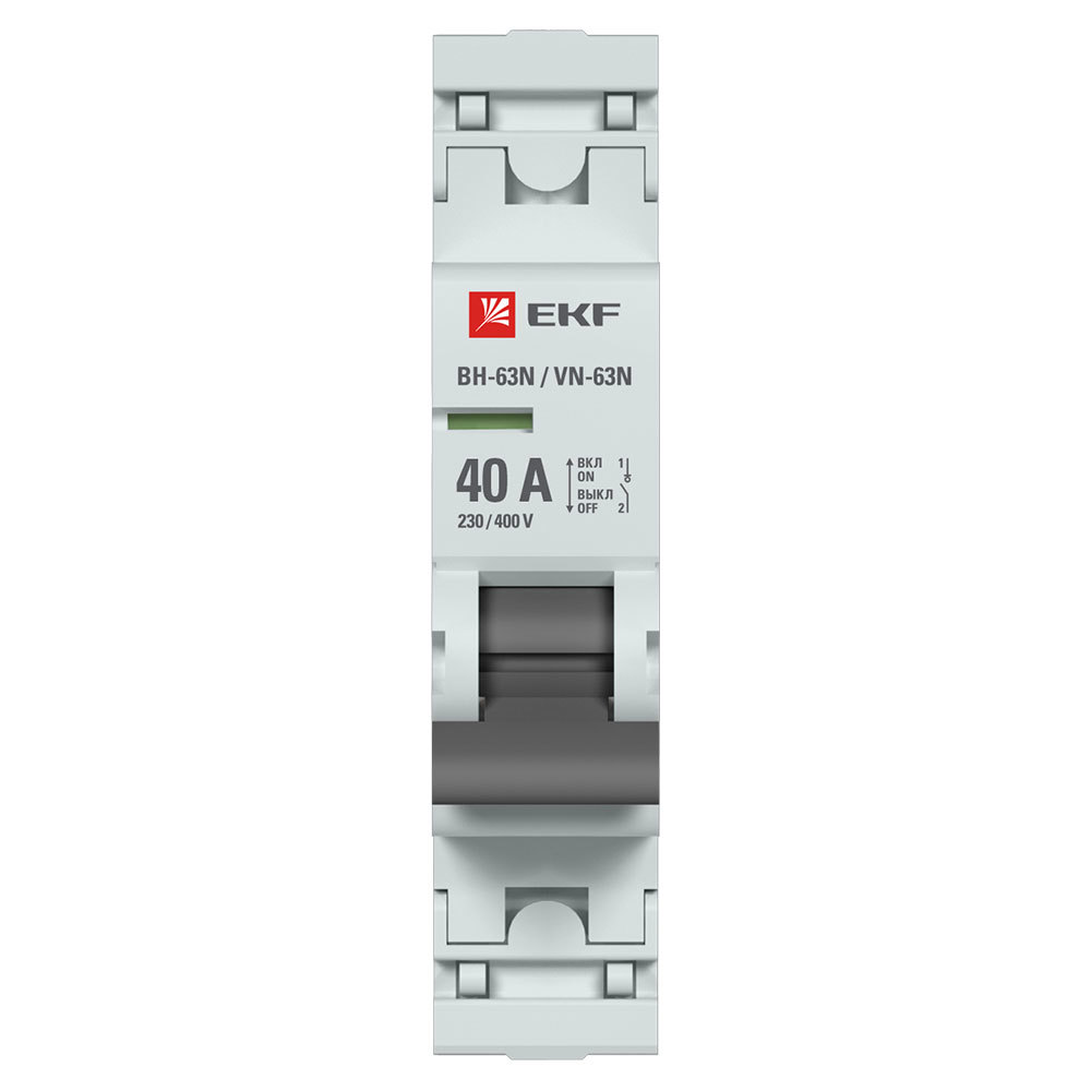 Выключатель нагрузки EKF PROxima ВН-63N 1Р 40А 230 В на DIN-рейку (S63140)