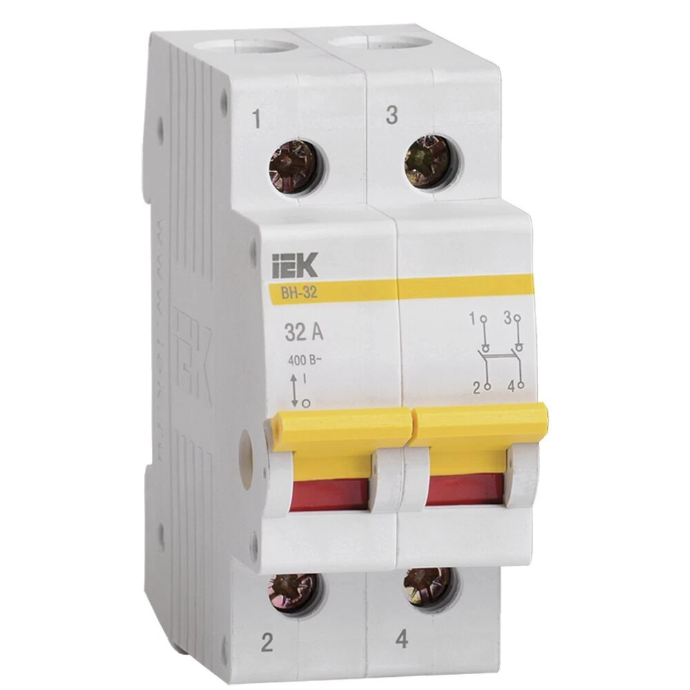 Выключатель нагрузки IEK Karat ВН-32 2P 32А 400 В на DIN-рейку (MNV10-2-032)