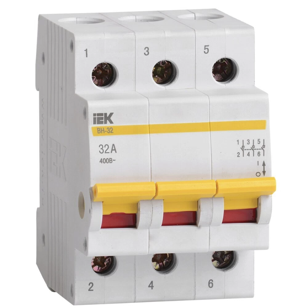 Выключатель нагрузки IEK Karat ВН-32 3P 32А 400 В на DIN-рейку (MNV10-3-032)