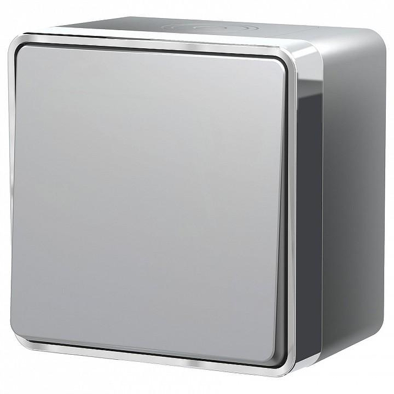 Выключатель одноклавишный влагозащищенный Werkel Gallant (серебряный) W5010206 цвет Серебро