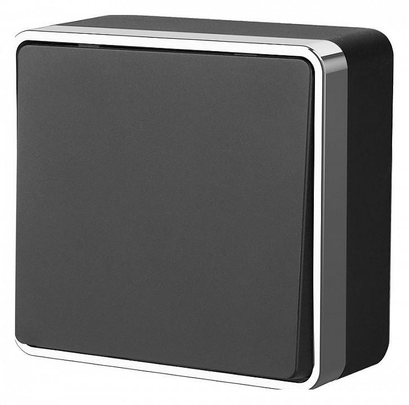 Выключатель одноклавишный Werkel Gallant (черный/хром) W5010035 цвет Хром, Черный