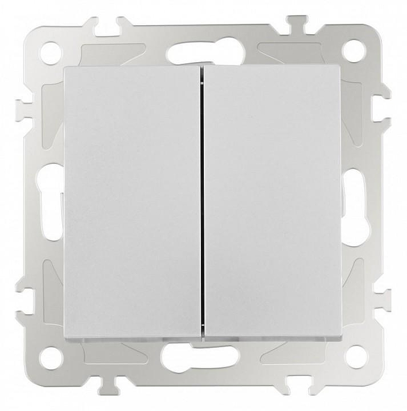 Выключатель проходной двухклавишный без рамки Arte Milano 206 206.32-2.silver цвет Серебро