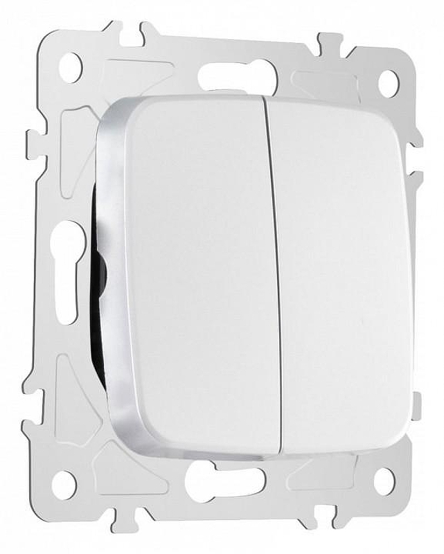 Выключатель проходной двухклавишный без рамки Arte Milano 205 205.32-2.silver цвет Серебро