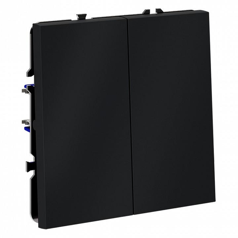 Выключатель проходной двухклавишный без рамки Voltum S70 VLS020307 цвет Графит