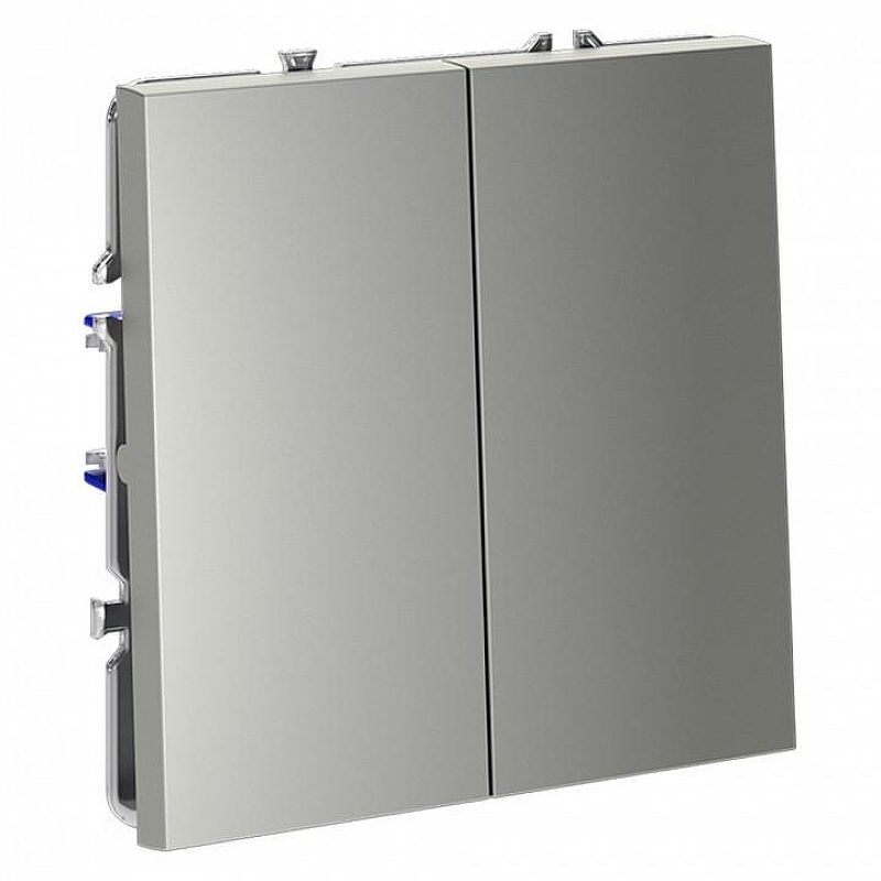 Выключатель проходной двухклавишный без рамки Voltum S70 VLS020305 цвет Сталь