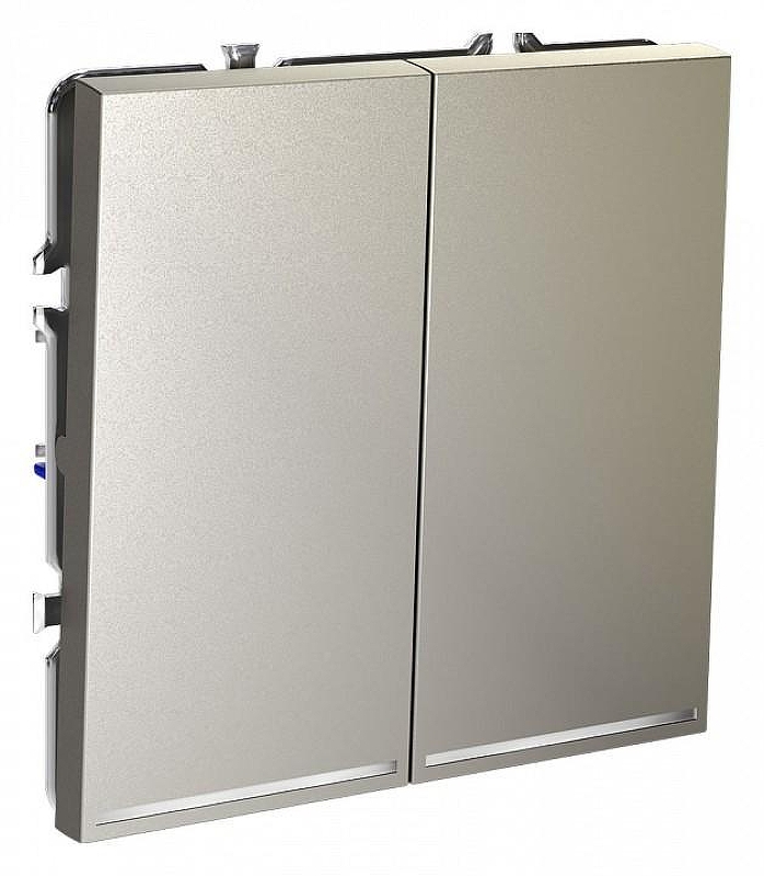 Выключатель проходной двухклавишный с подсветкой без рамки Voltum S70 VLS020404 цвет Бежевый