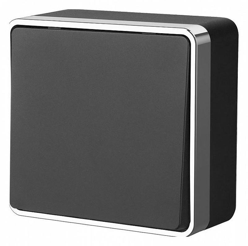 Выключатель проходной одноклавишный без рамки Werkel Gallant (черный/хром) W5012035 цвет Черный