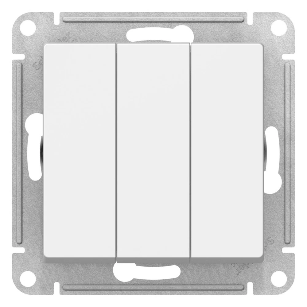 Выключатель Systeme Electric AtlasDesign трехклавишный встраиваемый лотос (ATN001331)