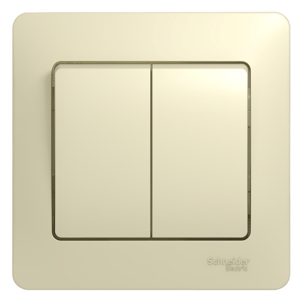Выключатель Systeme Electric Glossa двухклавишный встраиваемый бежевый (GSL000252)