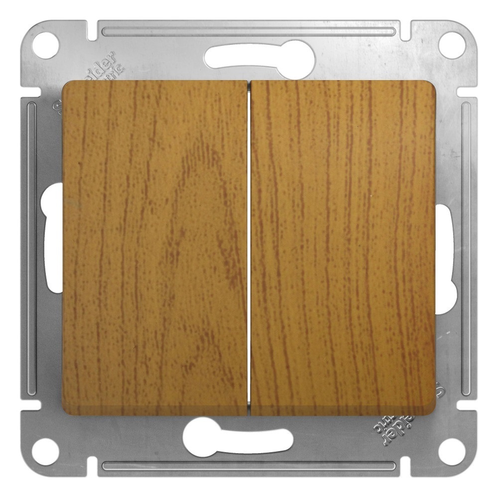 Выключатель Systeme Electric Glossa двухклавишный встраиваемый дуб (GSL000551)