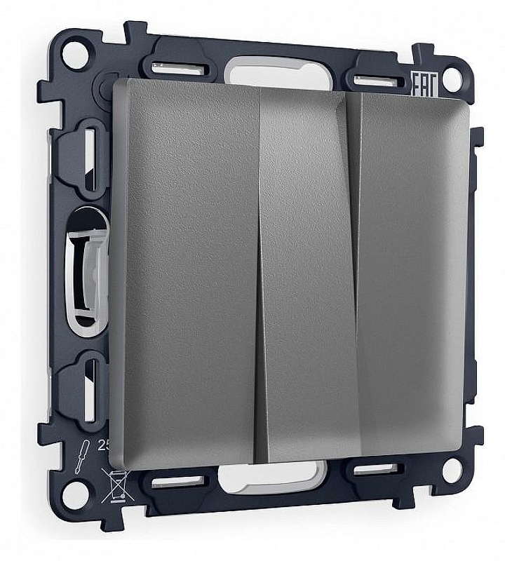Выключатель трехклавишный без рамки Ambrella Volt Quant MA655010 цвет Антрацит