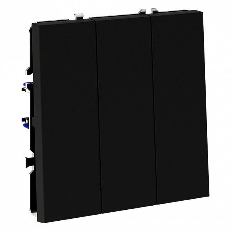 Выключатель трехклавишный без рамки Voltum S70 VLS030108 цвет Черный