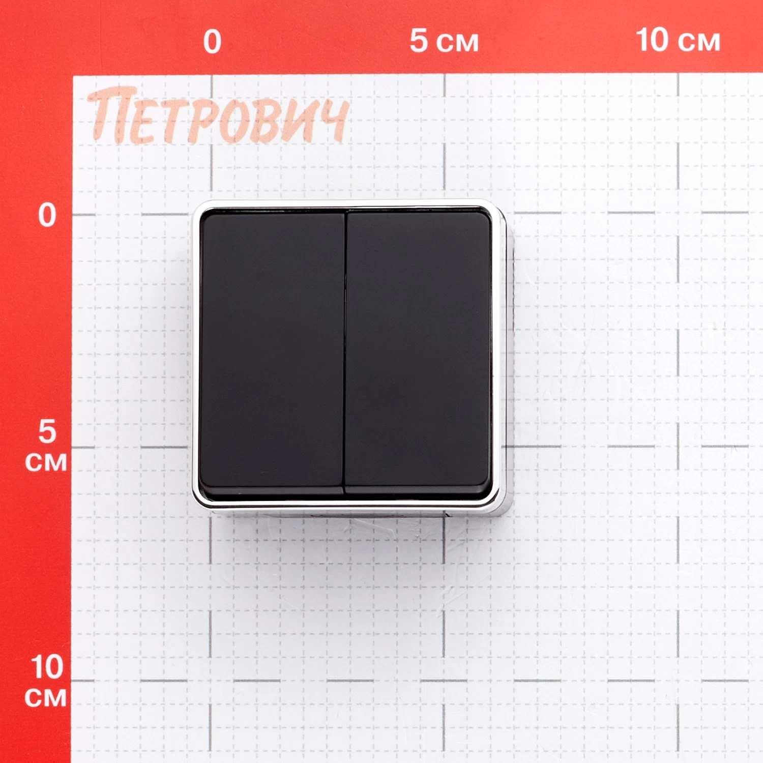 Выключатель Werkel Gallant двухклавишный накладной черный/хром (a050976)